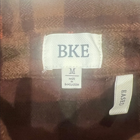 BKE Brown and Orange Plaid Shirt - Picture 2 of 4